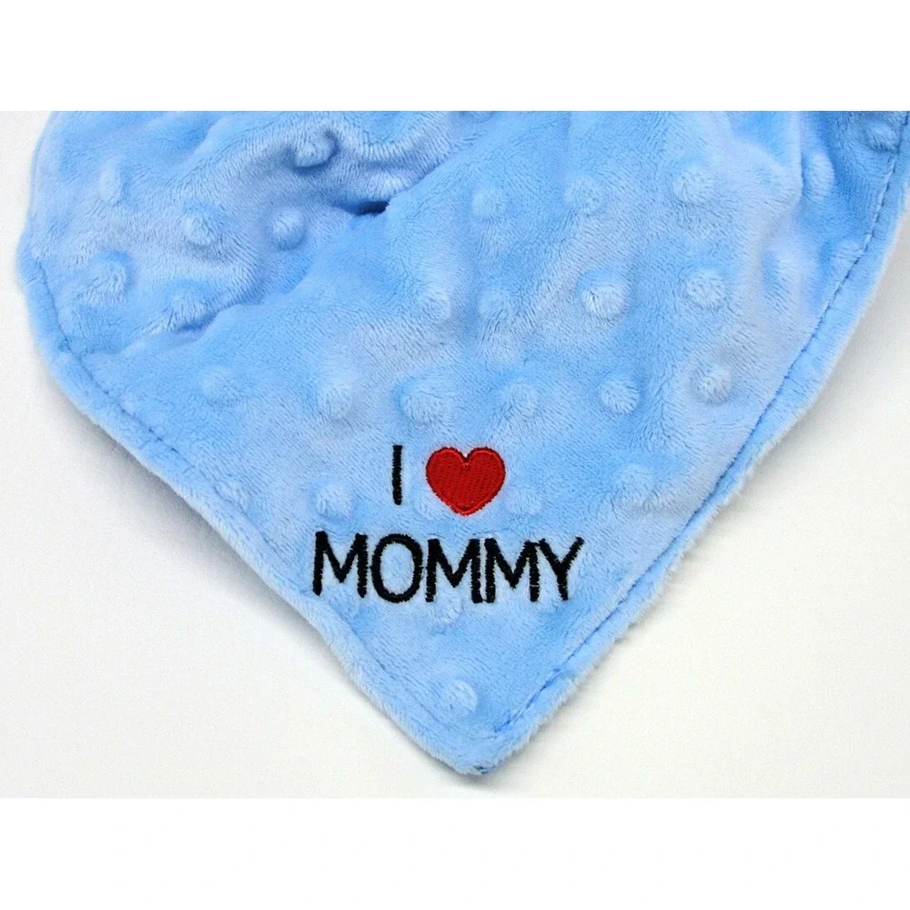 Carters Child of Mine Bear Blue Lovey Rattle I Love Mommy Heart Security Blanket